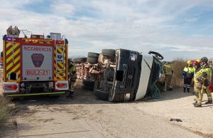 Fallece el conductor de un camión accidentado en Molina de Segura
