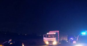 Grave accidente entre un turismo y un camión trailer en la A-7, a la altura de La Ñora